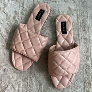 Pink Quilted Leather Sandals